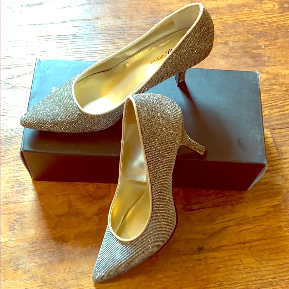 Gold and Silver Sparkle Heel with Pointed Toe